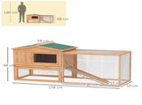 Wooden Rabbit Hutch Guinea Pig hutch House 2 Tier with Rabbit Run for Outdoor Garden Backyard, 85 x T3398P347536