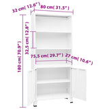 Industrial Bookshelf White 80x32x180 cm Steel 339632