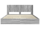 Bed Frame with Storage and Headboard Grey Sonoma 140 x 200 cm 3414024