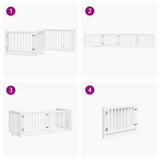 Dog Gate with Door Foldable 4 Panels White 320 cm Poplar Wood 352249