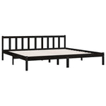 810106 Bed Frame without Mattress Black Solid Wood 200x200 cm