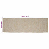 Area Rugs Rectangular Natural and White 60 x 200 cm Jute 42010593