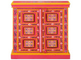 Sideboard Solid Mango Wood Pink Hand Painted 244839