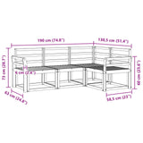 Outdoor Sofa Set 4 pcs White 190 x 130.5 x 73 cm 3387558