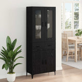 Highboard Black Oak 69.5 x 34 x 180 cm Engineered Wood 3416187