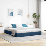 Storage Bed with Mattress with Storage Blue 160 x 200 cm Fabric 3370027