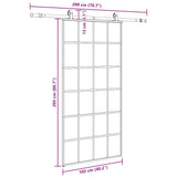 Sliding Door with Hardware Set Black 102x205 cm ESG Glass 3375855