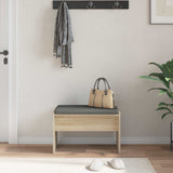 Hall Bench with Cushion Sonoma Oak 63 x 38 x 40 cm 891546