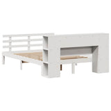Bookcase Bed without Mattress White 135x190 cm Double Solid Wood Pine 3322705