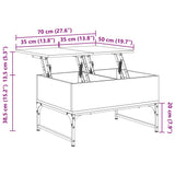 Coffee Table Black 70x50x40 cm Engineered Wood and Metal 845371
