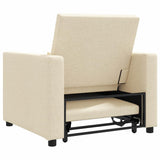 Pull out Sofa Bed Single Cream 90 x 165 x 87 cm Fabric 42002691