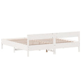 Bed Frame without Mattress White 180x200 cm Super King Solid Wood Pine 3216213