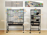 5 Tier Large Hamster Cage on Wheels with 17 cm Deep Tray, Storage Shelf for Syrian, Gerbil, Rats T3398P551586
