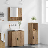 Bathroom Furniture Set Wall-mounted with Door 3 pcs Artisan Oak 3392952