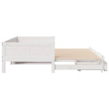Daybed with Trundle and Drawers without Mattress White 80x200 cm 3302216