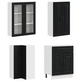 Kitchen Unit KALMAR 8 pcs Black Engineered Wood 3438458