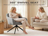 360 Degree Swivel Accent Chair, Teddy Fleece Armchair, Grey T3398P550263