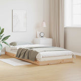 Floor Bed Frame Natural 100 x 220 cm Solid Pine Wood 869750