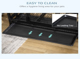 36" Heavy Duty Metal Dog Crate Pet Cage with Tray Wheeled Dog Kennel - Black T3398P376419