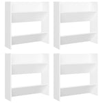 Wall Shoe Cabinets 4 pcs White 60x18x60 cm Engineered Wood 806716