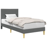 Bed Frame with Headboard Dark Grey 90 x 190 cm Fabric 42027613