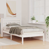 Bed Frame White 75 x 190 cm Solid Pine Wood 872357