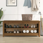 Shoe Bench Honey Brown 110x38x45.5 cm Solid Wood Pine 813777
