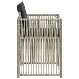 Garden Chairs with Cushions 4 pcs Light Grey Poly Rattan 364971