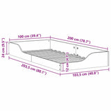 Bed Frame White 100 x 200 cm Solid Pine Wood 873386
