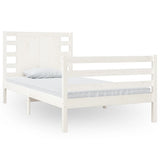 ZNTS Bed Frame without Mattress White 90x200 cm Solid Wood Pine 3104269