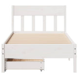 Bed Frame without Mattress White 75x190 cm Small Single Solid Wood Pine 3301891