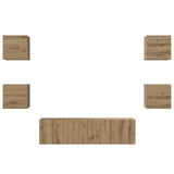 TV Cabinet Set Wall-mounted 6 pcs Artisan Oak Engineered Wood 3393143
