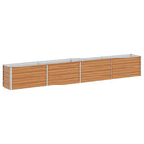 Garden Raised Bed Light Brown 320 x 40 x 45 cm Galvanised Steel 42017331