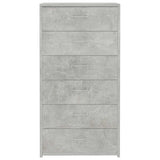 Sideboard with 6 Drawers Concrete Grey 50x34x96 cm 800670