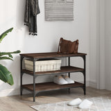 Shoe Bench Brown Oak 70x38.5x49 cm Engineered Wood 839042