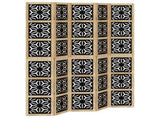 Room Divider 5 Panels Brown and Black Solid Wood Paulownia 358808