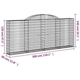 Arched Gabion Baskets 5 pcs 300x30x120/140 cm Galvanised Iron 3146542