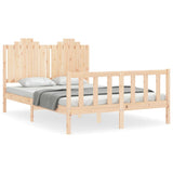 Bed Frame without Mattress Double Solid Wood Pine 3192271