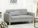 Modern 2 Seater Sofa with Hidden Storage, 117cm Tufted Cotton Couch with Wood Legs, Compact Loveseat T3398P344490