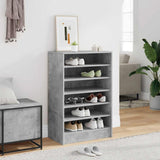 808949 Shoe Cabinet Concrete Grey 60x35x92 cm Engineered Wood
