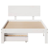Bed Frame with Drawers without Mattress White 100x200 cm 3301981