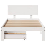 Bed Frame with Drawers without Mattress White 100x200 cm 3301981