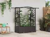 Raised Bed with Trellis and Roof Brown 125 x 40 x 138 cm PP 42032506