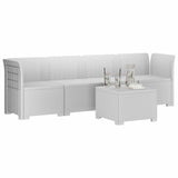 4-Seater Garden Sofa Rattan Look PP White 3443852