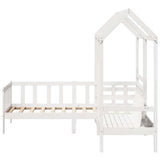 Day Bed and Bench Set with Roof without Mattress White 80x200 cm 3282219