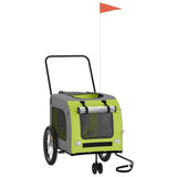 Pet Bike Trailer Green and Grey Oxford Fabric and Iron 93857