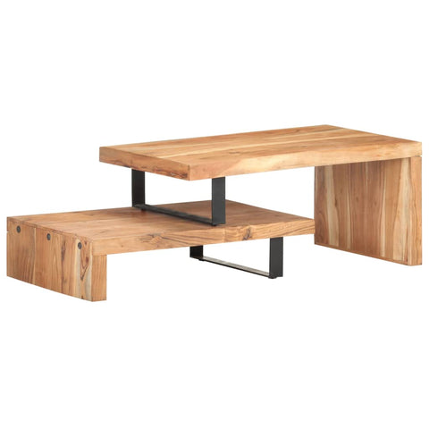 ZNTS 2 Piece Coffee Table Set Solid Acacia Wood 320394