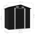 ZNTS Garden Storage Shed Anthracite Steel 204x132x186 cm 47028