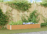Garden Raised Bed Light Brown 195 x 50 x 36 cm Galvanised Steel 42017344