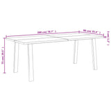 ZNTS Dining Table 200x90x75 cm Solid Wood Acacia 353299